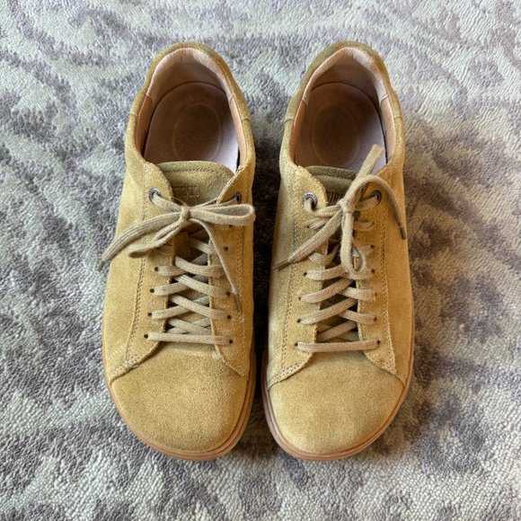 Birkenstock Bend Low Khaki Suede Leather Sneakers - Picture 12 of 12